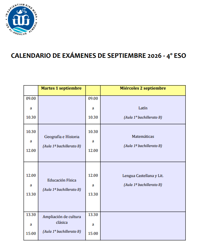 Examenes Septiembre 2526