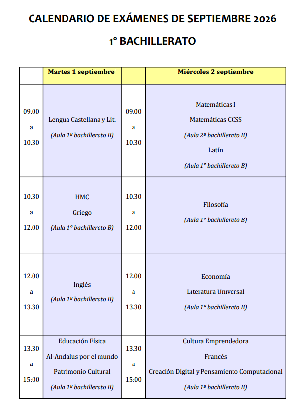 Examenes Septiembre 2526